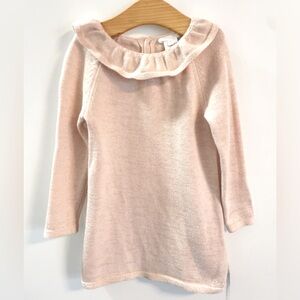 Chloe Ruffled Knot Dress with Gold thread in Pink 3T